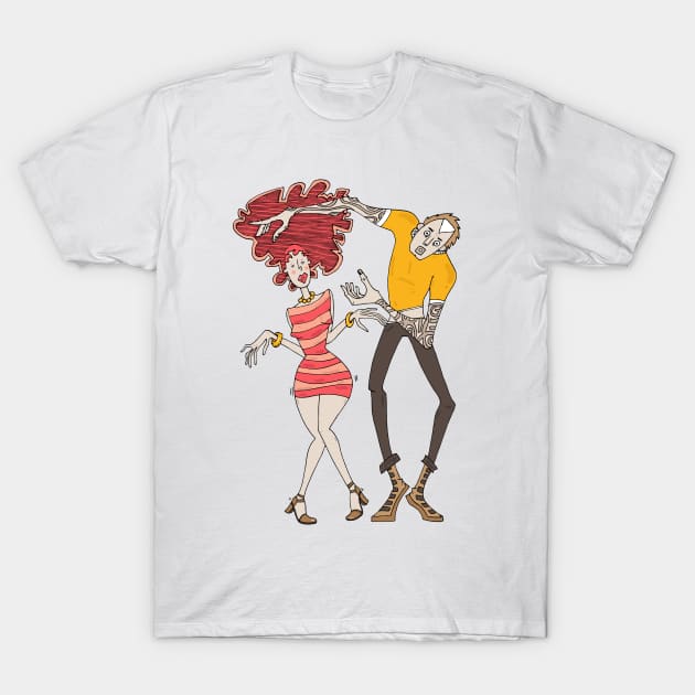 Girl and boy dancing T-Shirt by adrianserghie